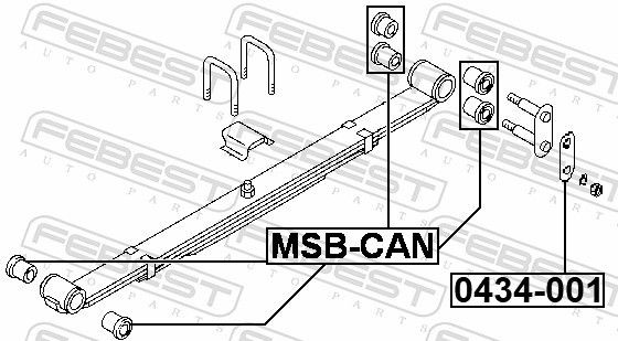 MSBCAN Bush, leaf spring FEBEST MSB-CAN review and test