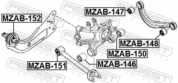 MZAB150 Bush, control arm mounting FEBEST MZAB-150 review and test
