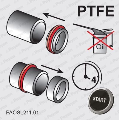 PAYEN PTFE (polytetrafluoroethylene)/ACM (polyacrylate rubber) Inner Diameter: 61mm Shaft seal, crankshaft NA5363 buy