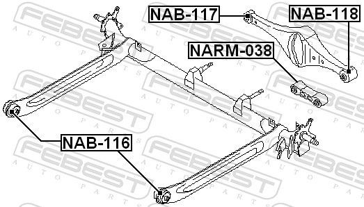 FEBEST NAB-116 Rear Arm Bushing 