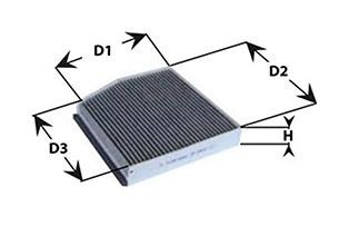 CLEAN FILTER Activated Carbon Filter, Filter Insert x 45 mm Height: 45mm Cabin filter NC2396CA buy