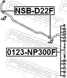 FEBEST Sway bar bushings NSB-D22F