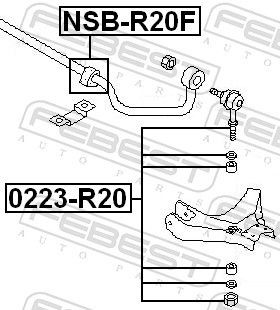 FEBEST | Stabilager NSB-R20F für Nissan Terrano 2 R20