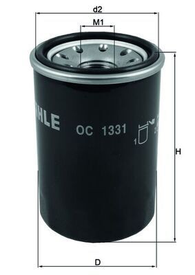 MAHLE ORIGINAL OC 1331 Oil filter M20x1,5, with one anti-return valve, Spin-on Filter