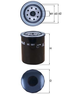 0000000000000000000000 KNECHT 3/4''-16 UNF, with one anti-return valve, Spin-on Filter Ø: 80mm, Height: 100mm Oil filters OC 581 buy