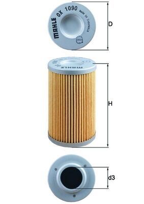 72413140 MAHLE ORIGINAL Filter Insert Inner Diameter 2: 25mm, Ø: 56,3mm, Height: 100,8mm Oil filters OX 1090 buy