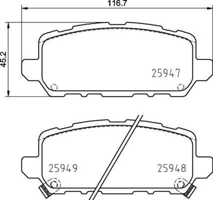 BREMBO P 28 090 Brake pad set with acoustic wear warning, with brake caliper screws, with accessories