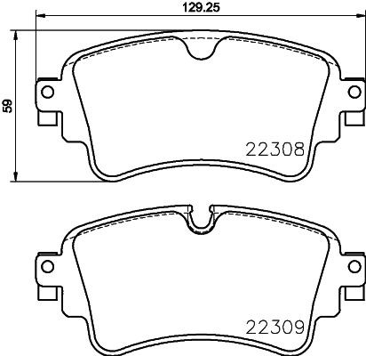 P85154 Set of brake pads D18989126 BREMBO prepared for wear indicator, with brake caliper screws, without accessories