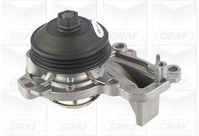 GRAF PA1239 Water pump with seal, Mechanical, Metal, Water Pump Pulley Ø: 65,8 mm, for v-ribbed belt use