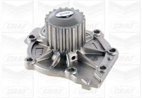 GRAF PA1281 Water pump Number of Teeth: 19, with seal, Mechanical, Metal, Water Pump Pulley Ø: 56,24 mm, for timing belt drive