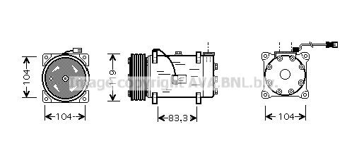 PRASCO SD7V12, R 134a Belt Pulley Ø: 119mm AC compressor PEK225 buy
