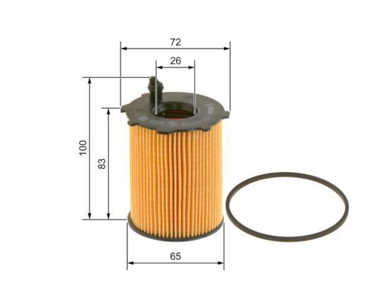 Oil filters BOSCH with seal, Filter Insert - 1 457 429 238