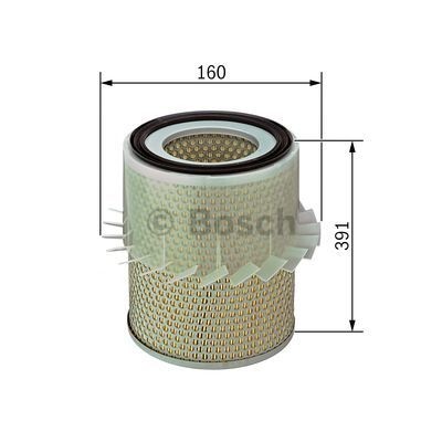1457433201 Air filter S 3201 BOSCH 391mm, 161mm, Filter Insert