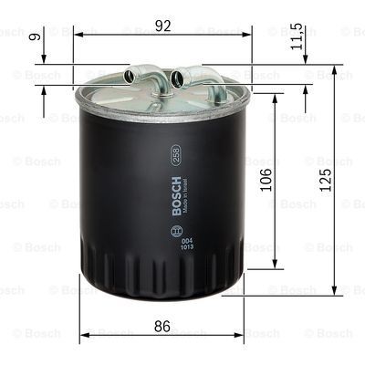 BOSCH 1457434437 Fuel filters In-Line Filter, 10mm, 8mm