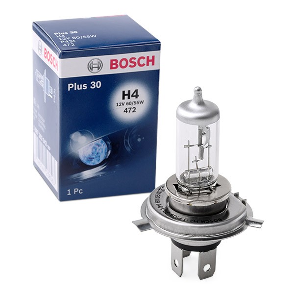 Bosch H4 Bombillas Halógenas Faro luz pura 472 12v 60/55W A1397 Twin Pack 