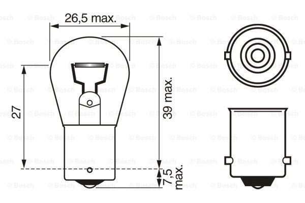 BOSCH Bulb, reverse light 1 987 302 214 for MAZDA PREMACY