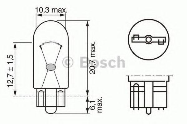 Bosch W3W Pure Light lampes auto - 12 V 3 W W2,1x9,5d - 2 ampoules :  : Auto et Moto