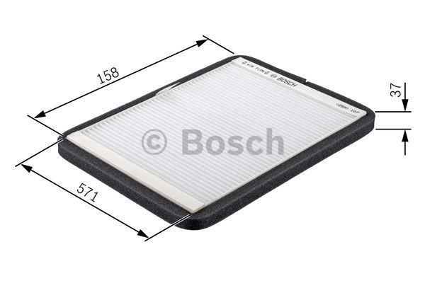 BOSCH 1987431456 Air conditioner filter Activated Carbon Filter, 581 mm x 168 mm x 47,3 mm