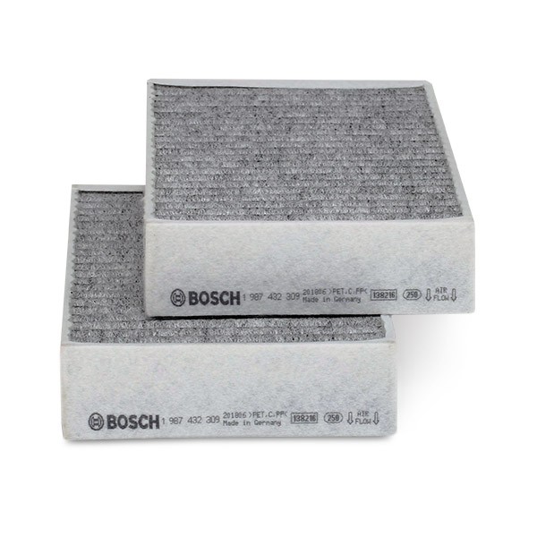 BOSCH 1987432309 Air conditioner filter Activated Carbon Filter, 254 mm x 134 mm x 41 mm