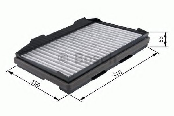 1987432401 Air con filter R 2401 BOSCH Activated Carbon Filter, 328 mm x 200 mm x 56 mm