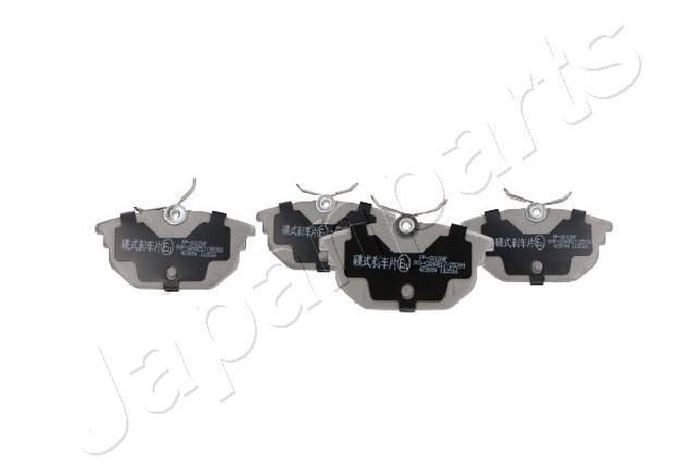 JAPANPARTS Rear Axle, not prepared for wear indicator, with brake caliper screws, with accessories Height 1: 44,5mm, Thickness 1: 14,3mm Brake pads PP-0012AF buy