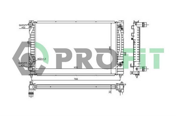 PROFIT PR0017A1 Engine radiator 4B0 121 251 AG