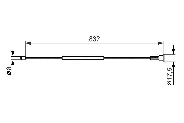 Original BOSCH BC523 Emergency brake cable 1 987 477 661 for OPEL SENATOR