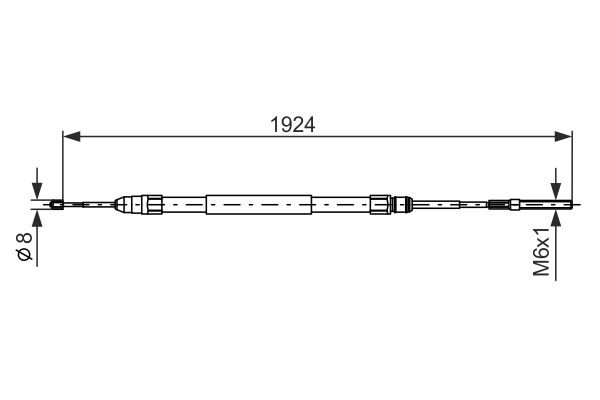 BOSCH 1 987 477 693 Brake cable BMW 5 Series 2003 in original quality