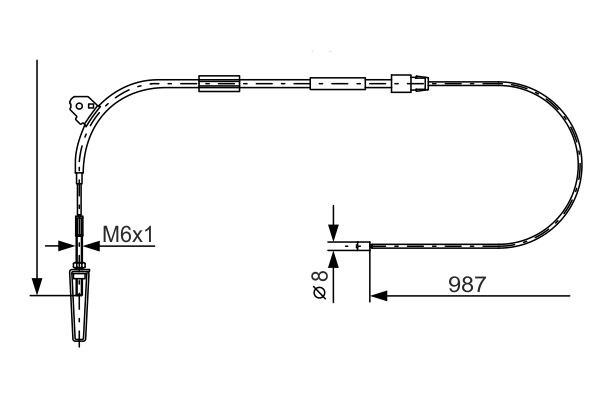 Original BOSCH BC794 Hand brake cable 1 987 477 960 for MERCEDES-BENZ A-Class