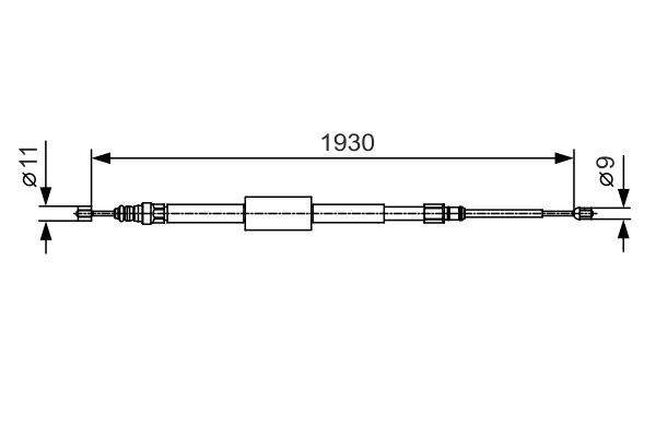 BOSCH 1 987 482 011 Hand brake cable 1930mm