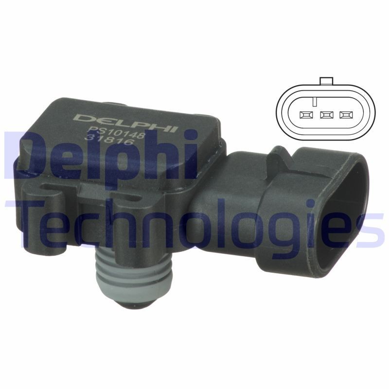 DELPHI PS10148 Air Pressure Sensor, height adaptation 98 131 026