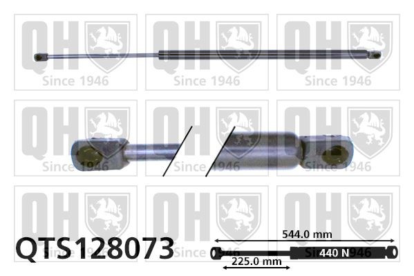 QUINTON HAZELL QTS128073 Tailgate strut 440N, 544 mm