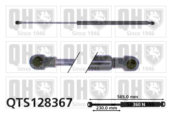 QUINTON HAZELL Tailgate strut QTS128367 Opel CORSA 1998
