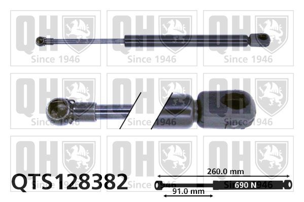 Volkswagen VENTO Tailgate strut QUINTON HAZELL QTS128382 cheap