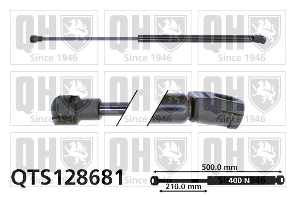 QTS128681 QUINTON HAZELL Heckklappendämpfer 400N, 500 mm für Polo