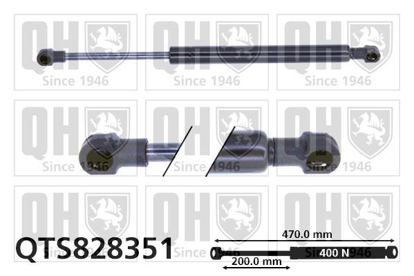 QUINTON HAZELL 400N, 470 mm Corsa: 200mm Ammortizzatori portellone QTS828351 acquisto online