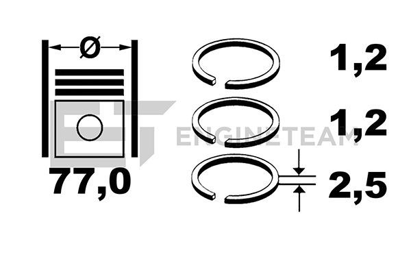ET ENGINETEAM Piston Ring Set R1010100 for MINI Hatchback, Convertible