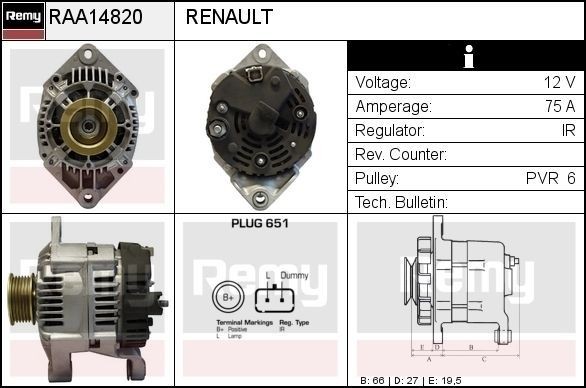 DELCO REMY RAA14820 Alternator RENAULT experience and price