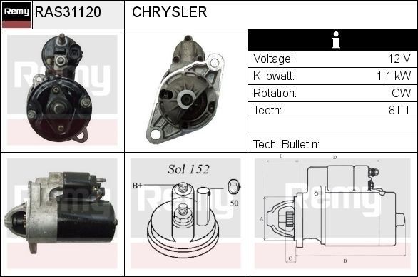 Original RAS31120 DELCO REMY Starter motors CHRYSLER