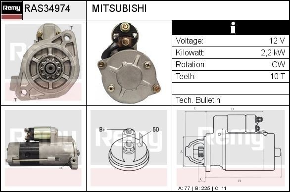 DELCO REMY RAS34974 Starter motor MITSUBISHI experience and price