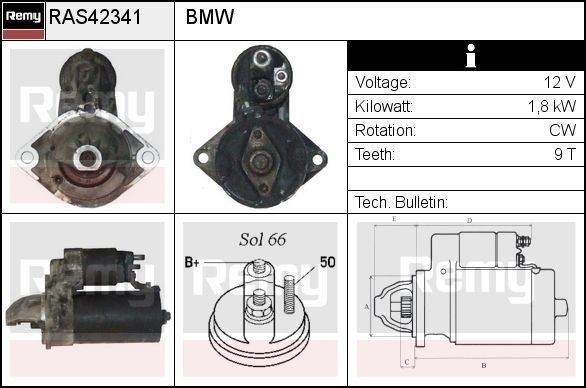 BMW 3 Series Engine starter motor 11978820 DELCO REMY RAS42341 online buy