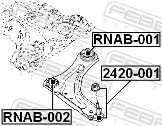 RNAB002 Control Arm- / Trailing Arm Bush FEBEST RNAB-002 review and test