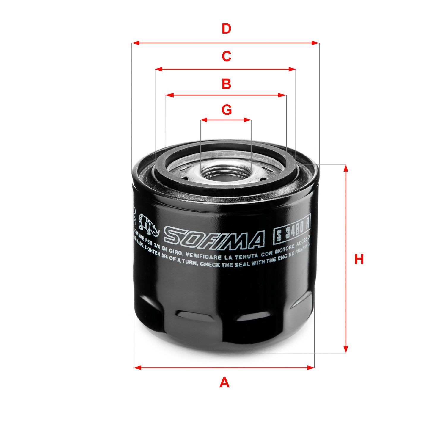 SOFIMA M 27 X 2, with one anti-return valve Inner Diameter 2: 62mm, Outer Diameter 2: 72mm, Ø: 96, 97,5mm, Height: 95mm Oil filters S 3480 R buy