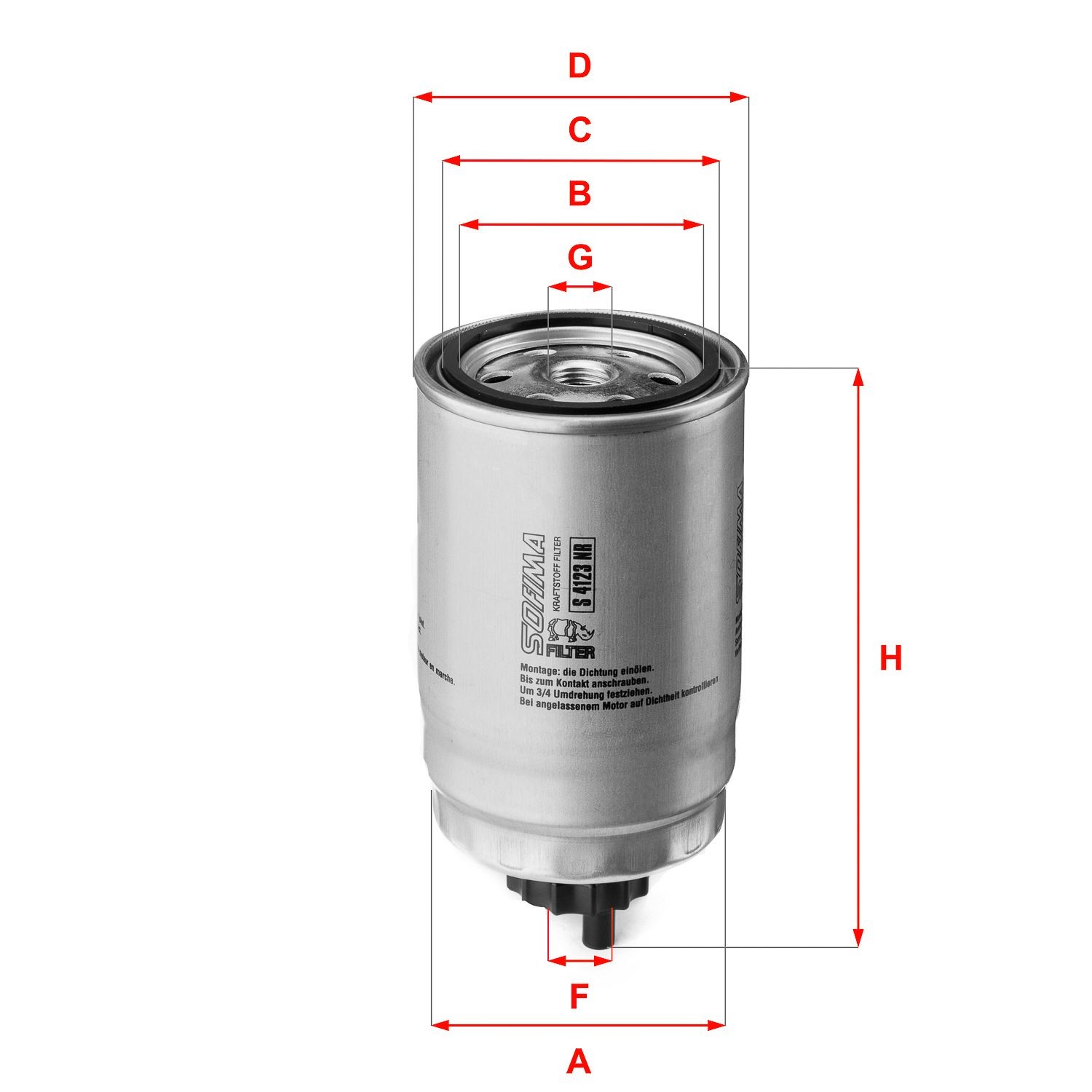 SOFIMA S 4123 NR Fuel filter Filter Insert