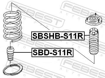 FEBEST Rubber Buffer, suspension SBD-S11R for SUBARU LEGACY, IMPREZA, FORESTER