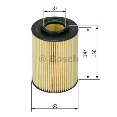 F026407003 Oil filter P 7003/1 BOSCH with gaskets/seals, Filter Insert