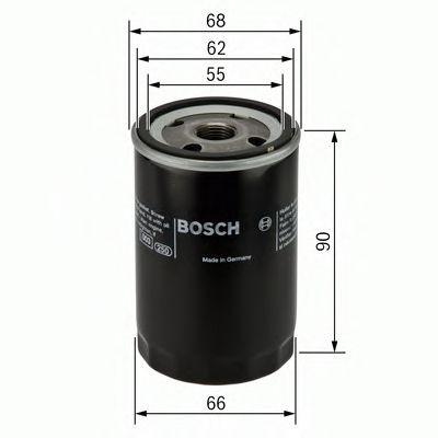 BOSCH F026407077 Engine oil filter M 20 x 1,5, with one anti-return valve, Spin-on Filter