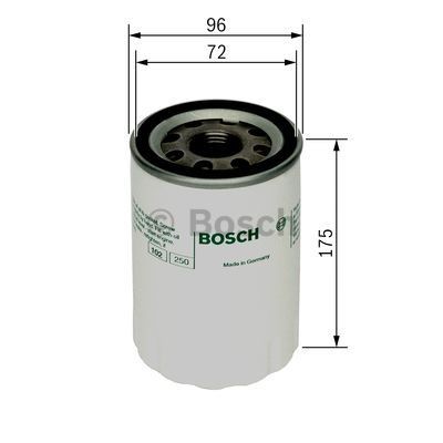 F026407081 Oil filter P 7081 BOSCH M 22 x 1,5, with one anti-return valve, Spin-on Filter