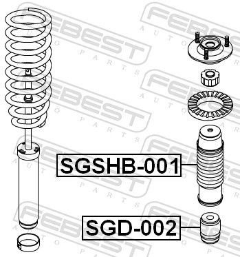 FEBEST Rubber Buffer, suspension SGD-002 for SSANGYONG REXTON, ACTYON