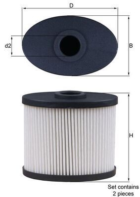 MAHLE ORIGINAL SOX 6D/S Air filter 74,0mm, 53mm